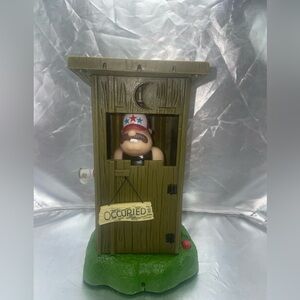 Gemmy Redneck Farting Outhouse Vibrates Sings Fart Humor Phrase 8" Tested Works!